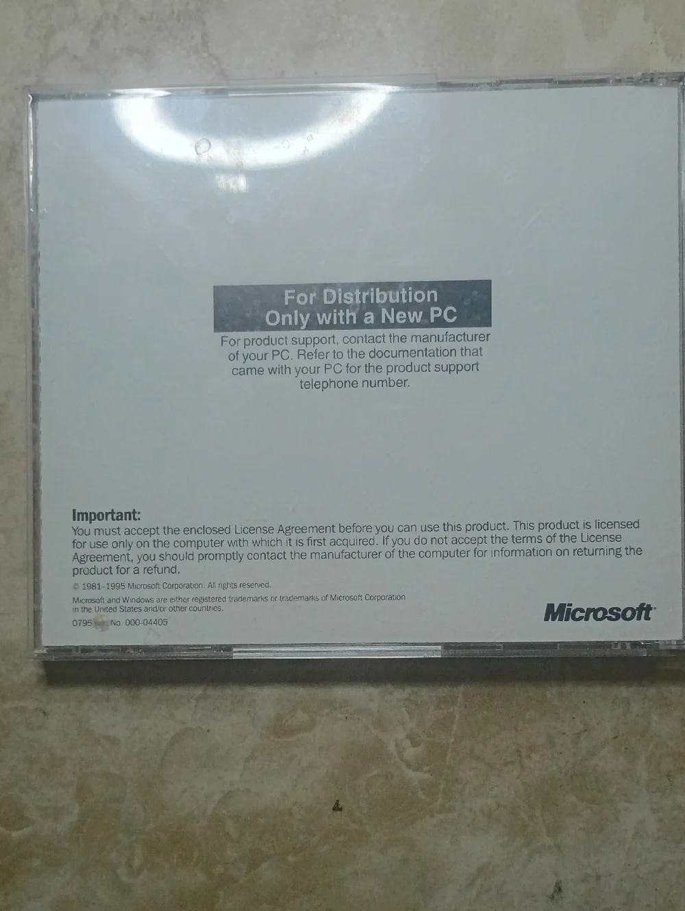 Microsoft White and Black Software Distribution Sleeve